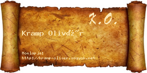 Kramp Olivér névjegykártya